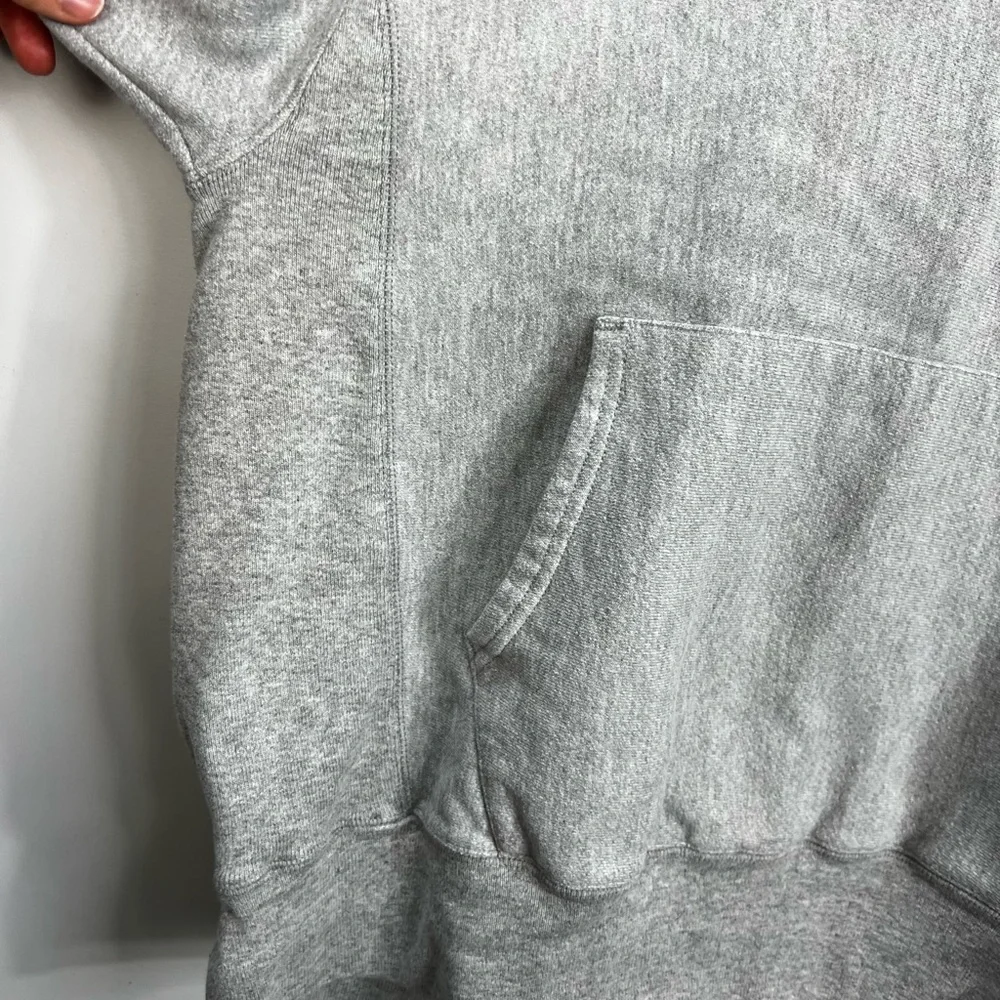 Champion Reverse Weave reworked grey oversized cotton blend hoodie sweatshirt M - Picture 10 of 17